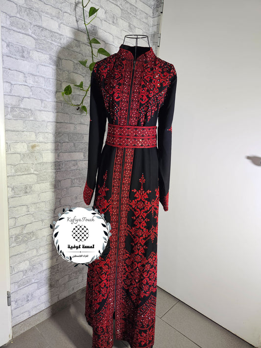 zwart-rood rits thobe